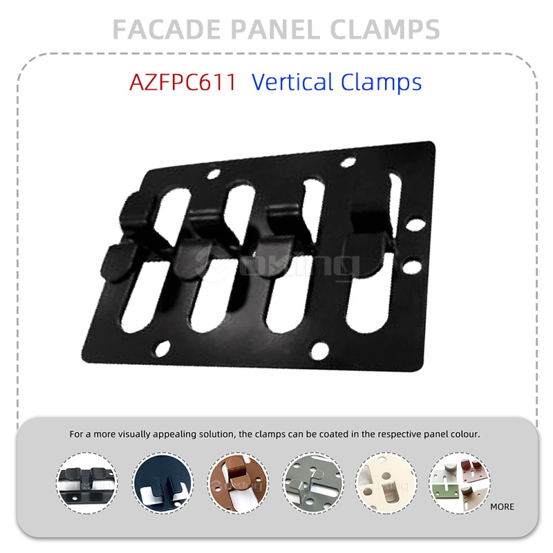 AZFPC611 উল্লম্ব Clamps স্টেইনলেস স্টীল সম্মুখের প্যানেল clamps সিস্টেম
